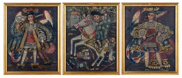 Tre dipinti angeli di Cutzco  - Asta Disegni antichi - Associazione Nazionale - Case d'Asta italiane