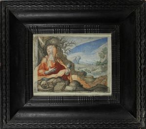 Dorotheus De Neapoli Attivo nel XVII secolo : Maddalena penitente  - Asta Disegni antichi - Associazione Nazionale - Case d'Asta italiane