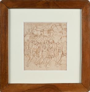 SCUOLA ROMANA DEL XVII SECOLO : La presa di Gerico  - Asta Disegni antichi - Associazione Nazionale - Case d'Asta italiane