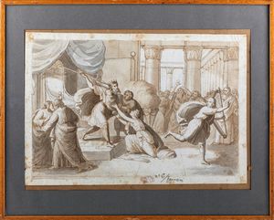 Cesare Fracassini : Studio per Saul e Davide  - Asta Disegni antichi - Associazione Nazionale - Case d'Asta italiane