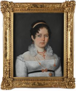 Joseph Petitot : a) Nobildonna con parure di corallo  b) Gentiluomo con cravatta bianca  - Asta Disegni antichi - Associazione Nazionale - Case d'Asta italiane