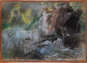 Adolf Hirémy-Hirschl - Ulisse contro Nettuno