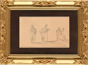 Achille Vianelli : Studio di figure  - Asta Disegni antichi - Associazione Nazionale - Case d'Asta italiane
