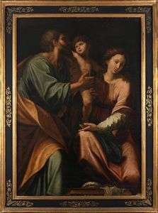 Cristoforo Roncalli Pomarancio, copia da : Sacra Famiglia, dipinto su tela del XVIII secolo  - Asta Disegni antichi - Associazione Nazionale - Case d'Asta italiane