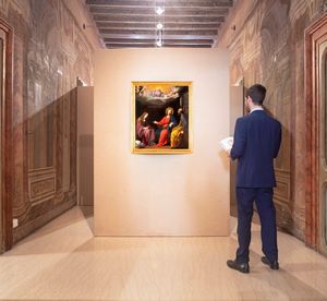 Matteo Rosselli, Attribuito a : Sacra Famiglia con Dio Padre e lo Spirito Santo  - Asta Disegni antichi - Associazione Nazionale - Case d'Asta italiane