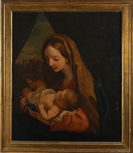 Carlo Maratti ( bottega ) : Madonna con bambino  - Asta Disegni antichi - Associazione Nazionale - Case d'Asta italiane