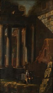 Michelangelo Cerquozzi - Veduta con rovine