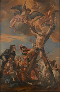 Guillaume  Courtois Guglielmo Cortesi, Ambito di - Martirio di Sant'Andrea