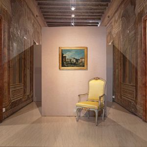 Scuola romana del XVIII secolo : Veduta con la piazza di Santa Maria Maggiore  - Asta Disegni antichi - Associazione Nazionale - Case d'Asta italiane