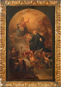 Ferdinando Cavalleri, Attribuito a : Modelletto per la Madonna col Beato Sebastiano Valfr  - Asta Disegni antichi - Associazione Nazionale - Case d'Asta italiane