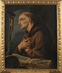 Francesco Trevisani, Attribuito a : San Francesco in preghiera  - Asta Disegni antichi - Associazione Nazionale - Case d'Asta italiane