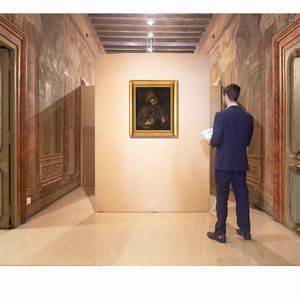 SCUOLA ROMANA DEL XVII SECOLO : San Francesco orante  - Asta Disegni antichi - Associazione Nazionale - Case d'Asta italiane