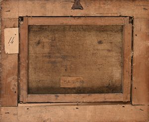 Michelangelo Cerquozzi, Attribuito a : Sosta dei viandanti nella campagna romana  - Asta Disegni antichi - Associazione Nazionale - Case d'Asta italiane