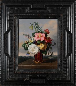 Anton Hartinger : Natura morta con camelie  - Asta Disegni antichi - Associazione Nazionale - Case d'Asta italiane