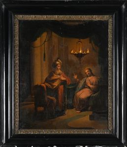 Scuola fiamminga del XVIII secolo : Cristo in casa di Simone il fariseo  - Asta Disegni antichi - Associazione Nazionale - Case d'Asta italiane