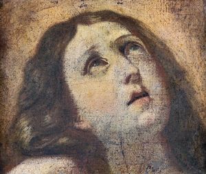 SCUOLA BOLOGNESE DEL XVIII SECOLO - Testa di Santa in estasi