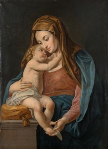 Scuola romana del XVIII secolo - Madonna con Bambino