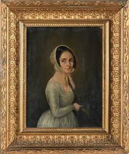 Scuola francese del XIX secolo : Ritratto di gentildonna  - Asta Disegni antichi - Associazione Nazionale - Case d'Asta italiane