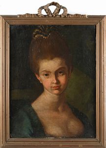 Scuola veneta del XVIII secolo : Ritratto di Dama  - Asta Disegni antichi - Associazione Nazionale - Case d'Asta italiane