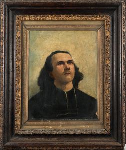 Scuola Europea del XIX secolo : Ritratto di giovane Prelato  - Asta Disegni antichi - Associazione Nazionale - Case d'Asta italiane