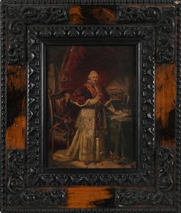 PITTORE DEL XIX SECOLO : Ritratto di Pontefice  - Asta Disegni antichi - Associazione Nazionale - Case d'Asta italiane