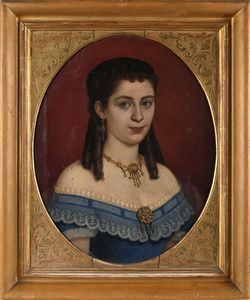 Enrico Bartolomei : Ritratto di Emilia Valentini Coresi  - Asta Disegni antichi - Associazione Nazionale - Case d'Asta italiane