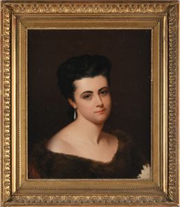 Scuola francese del XIX secolo : Ritratto di gentildonna con orecchino  - Asta Disegni antichi - Associazione Nazionale - Case d'Asta italiane