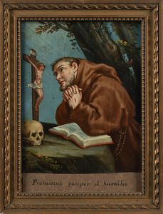 PITTORE DEL XVIII SECOLO : Franciscus pauper et humilis  - Asta Disegni antichi - Associazione Nazionale - Case d'Asta italiane