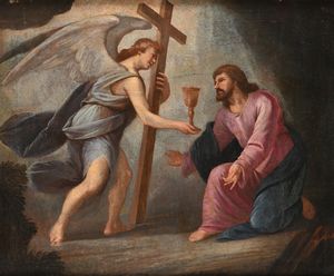 SCUOLA ROMANA DEL XVII SECOLO - Cristo con Angelo