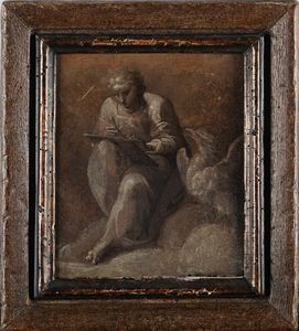 Scuola italiana del XVIII secolo : San Giovanni evangelista  - Asta Disegni antichi - Associazione Nazionale - Case d'Asta italiane
