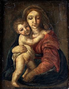 Scuola romana del XVIII secolo - Madonna col Bambino