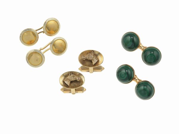 Lotto composto da tre paia di bottoni da polso  - Asta Fine Jewels - Associazione Nazionale - Case d'Asta italiane