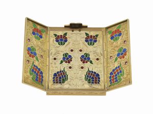 Vanity case con rubini taglio cabochon e smalto plique-à-jour  - Asta Fine Jewels - Associazione Nazionale - Case d'Asta italiane