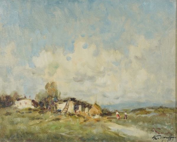 Ivan Karpoff : Paesaggio ucraino  - Asta Dipinti del XIX e XX secolo - Associazione Nazionale - Case d'Asta italiane