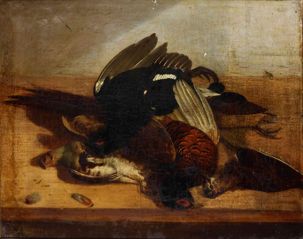 Anonimo, fine secolo XIX Natura morta con cacciagione  - Asta Dipinti del XIX e XX secolo - Associazione Nazionale - Case d'Asta italiane