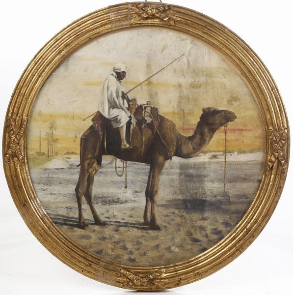 Pittore del XIX secolo Figura su cammello  - Asta Dipinti del XIX e XX secolo - Associazione Nazionale - Case d'Asta italiane