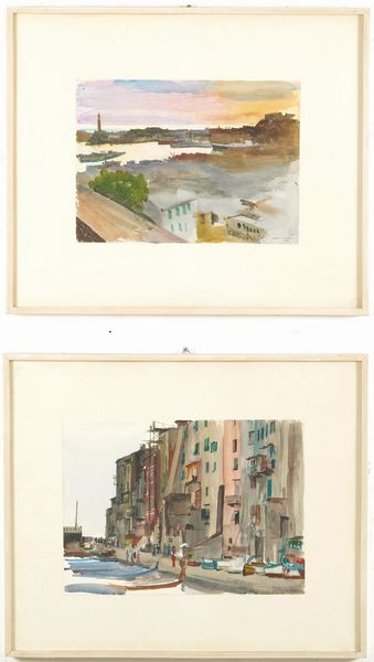 Farpi Vignoli : Due vedute di Genova  - Asta Dipinti del XIX e XX secolo - Associazione Nazionale - Case d'Asta italiane