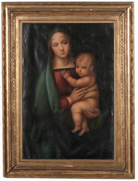 Pittore del XIX secolo Madonna con Bambino  - Asta Dipinti del XIX e XX secolo - Associazione Nazionale - Case d'Asta italiane