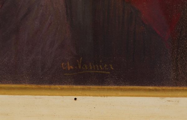 Charles Vasnier : Signora alla toilette  - Asta Dipinti del XIX e XX secolo - Associazione Nazionale - Case d'Asta italiane