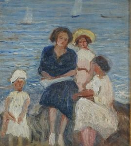 Angelo Balbi, Attribuito a - Figure in spiaggia