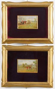 Renato Zini : Caccia alla volpe  - Asta Dipinti del XIX e XX secolo - Associazione Nazionale - Case d'Asta italiane