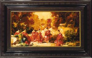 Mario Pobbiati : Festa campestre  - Asta Dipinti del XIX e XX secolo - Associazione Nazionale - Case d'Asta italiane