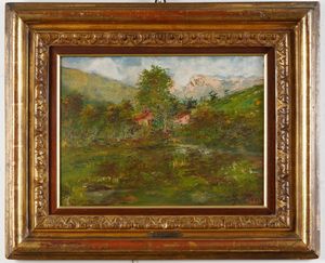 Carlo Follini, Seguace di - Paesaggio campestre