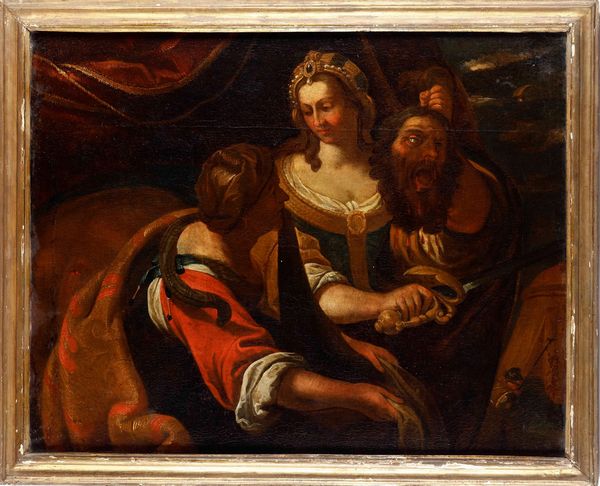 Scuola lombarda del XVII secolo Giuditta con la testa di Oloferne  - Asta Dipinti antichi  - Associazione Nazionale - Case d'Asta italiane