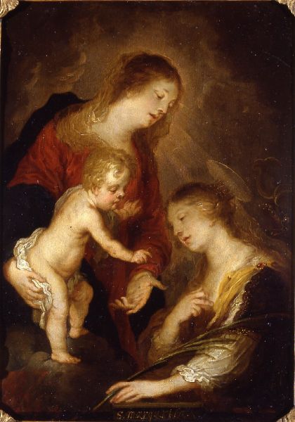 Theodor Van Thulden : Madonna col Bambino e S. Margherita  - Asta Dipinti antichi  - Associazione Nazionale - Case d'Asta italiane