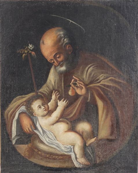 Scuola del XVIII secolo San Giuseppe con il Bambino  - Asta Dipinti antichi  - Associazione Nazionale - Case d'Asta italiane