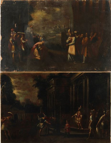 Scuola del XVII secolo Episodi tratti dalla storia antica  - Asta Dipinti antichi  - Associazione Nazionale - Case d'Asta italiane