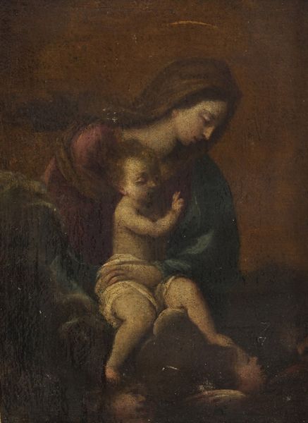 Scuola del XVII secolo Madonna con Bambino  - Asta Dipinti antichi  - Associazione Nazionale - Case d'Asta italiane