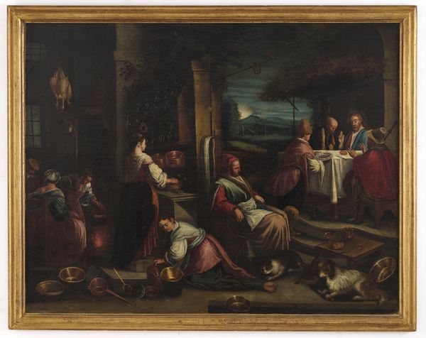 Jacopo Da Ponte detto Jacopo Bassano, Bottega di : Cena di Emmaus  - Asta Dipinti antichi  - Associazione Nazionale - Case d'Asta italiane