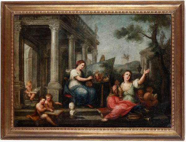 Scuola del XVIII secolo Allegoria delle Arti  - Asta Dipinti antichi  - Associazione Nazionale - Case d'Asta italiane